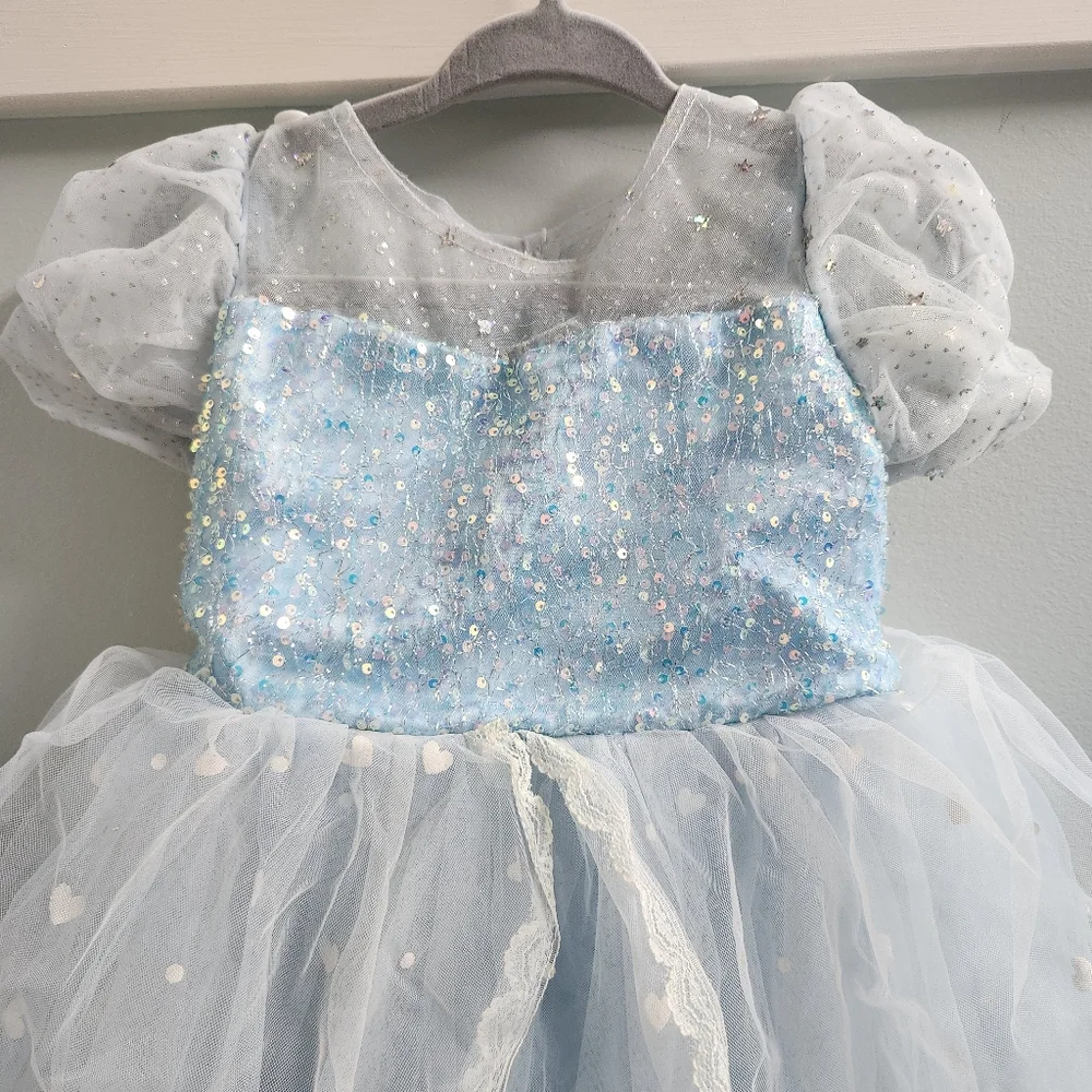 Sparkling Blue Cinderella Princess Dress for Kids - Picture 5 of 8